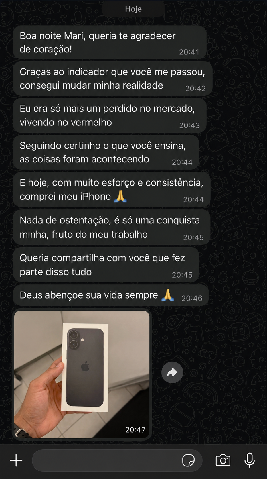 Depoimento de aluno da Mari Trader 2